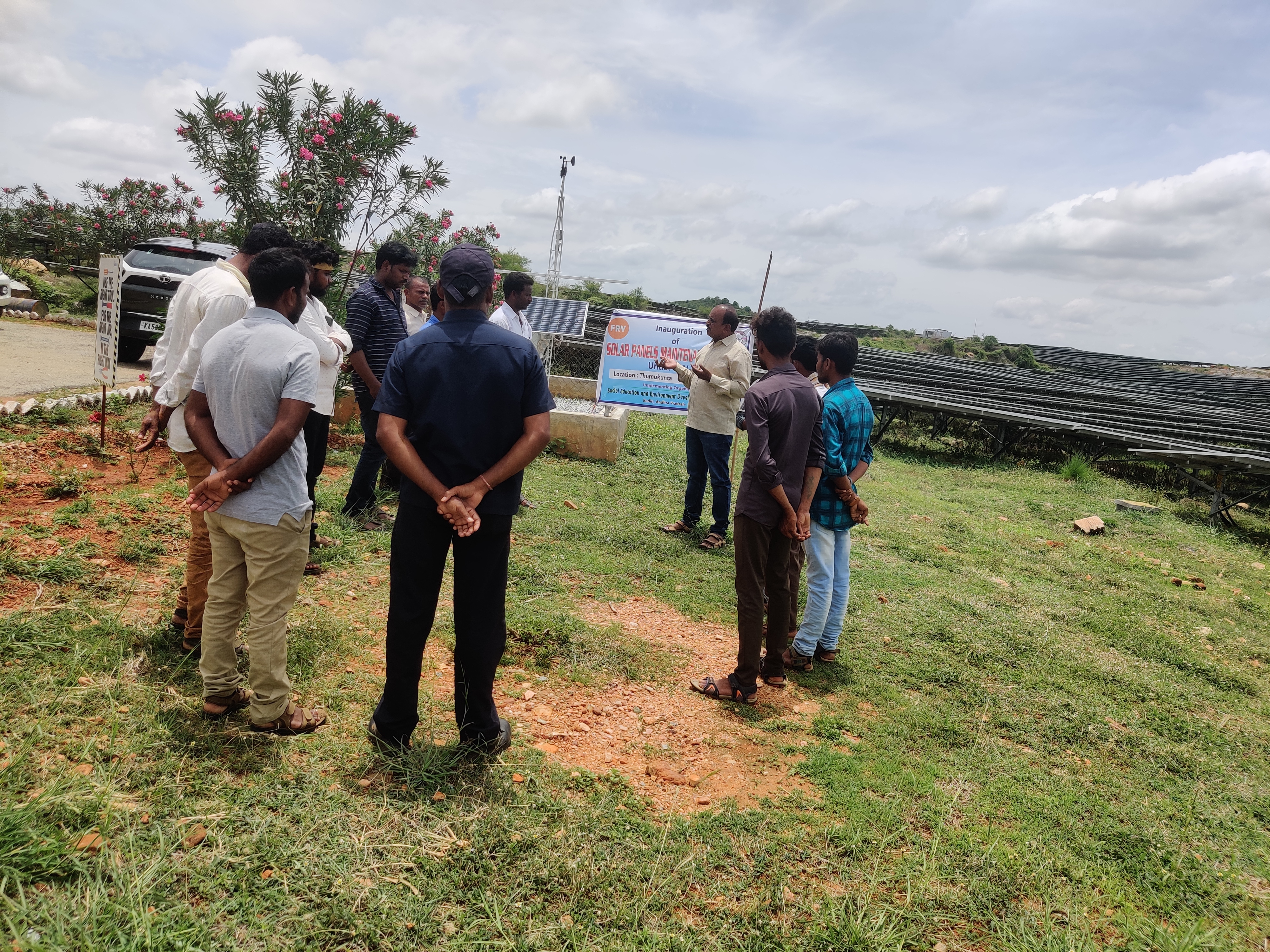 Field visit to the solar plant under the Solar Panel Maintenance Skill Training programme