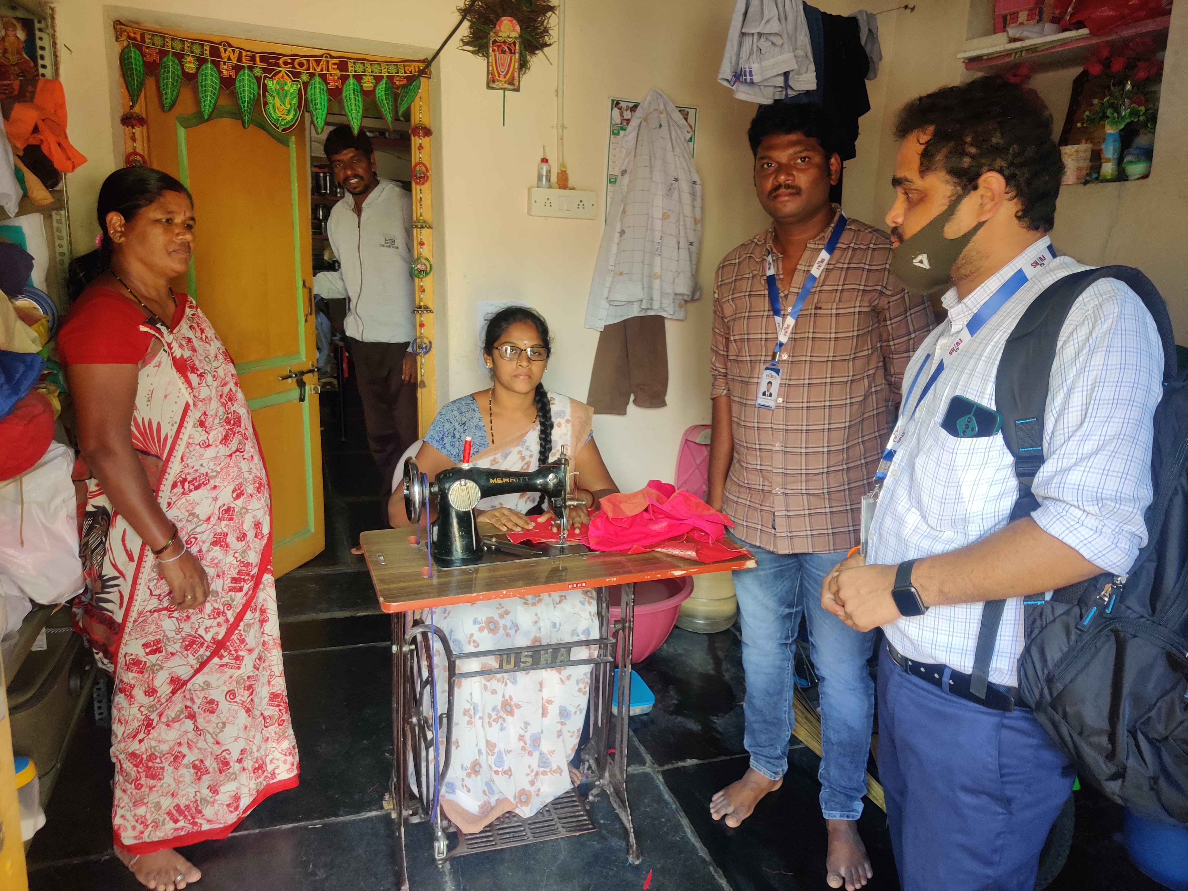 SEEDS staff visiting a vocational training beneficiary under FRV community intervention activities
